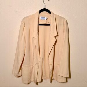 Alfred Dunner Petite Vintage Buttercream Yellow Blazer